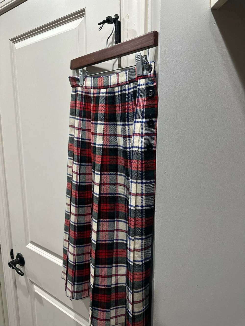 Preswick & Moore Vintage 100% Wool Plaid  Midi Skirt Made in Great Britain - Picture 2 of 4